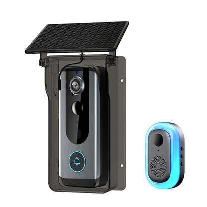 IP65 Waterproof Outdoor Wireless Doorbell with Solar Rain Cover Camera Tuya Eye Digital Door Peepholes Smart Home Video Intercom