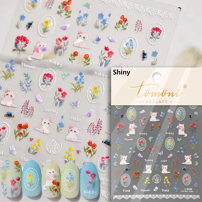 Pink Translucent Peach Jelly Texture 5D Soft Embossed Reliefs Self Adhesive Nail Art Stickers Cute Fruits 3D Manicure Decals