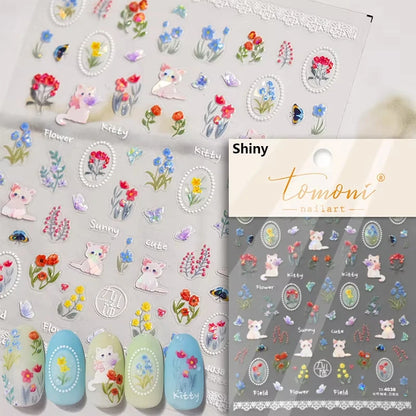 Pink Translucent Peach Jelly Texture 5D Soft Embossed Reliefs Self Adhesive Nail Art Stickers Cute Fruits 3D Manicure Decals