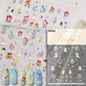 Pink Translucent Peach Jelly Texture 5D Soft Embossed Reliefs Self Adhesive Nail Art Stickers Cute Fruits 3D Manicure Decals