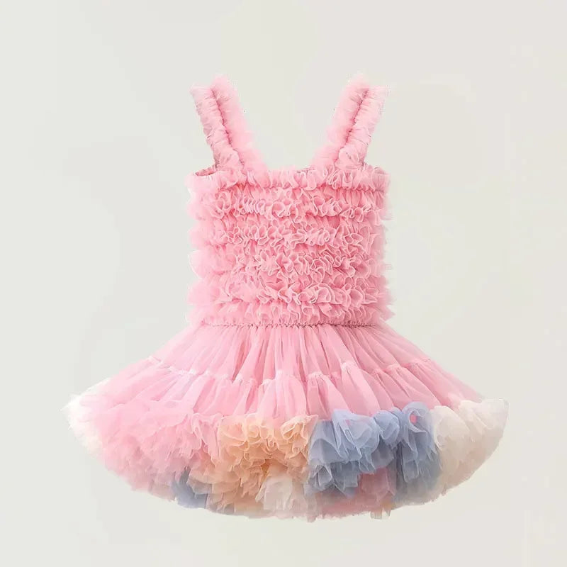 Girls Tutu Dress for Girls Baby Ball Gown Princess Party Vestido Casual Ruffled Bubble Photography Dresses Children Clothes L017