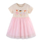 Jumping Meters Fairy Tale Summer Princess Girls Dresses Kids Vestidos Party Birthday Baby Clothing Embroidery Dress Wedding