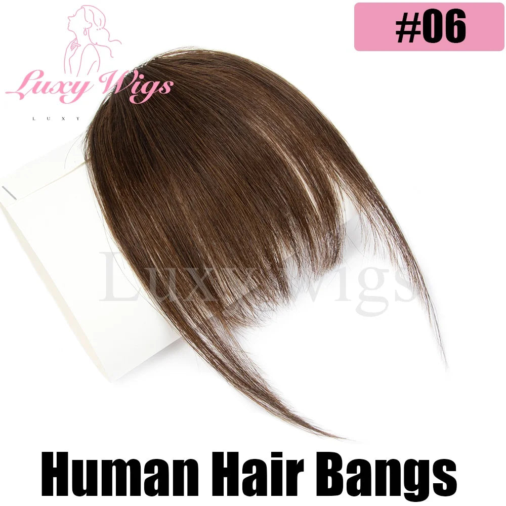Blonde Human Hair Clip in Bangs Fringe with Temples Wispy Bangs French Bangs for Women Black Brown Gray Hair Bangs Daily Use
