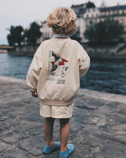 2026 KS Autumn Baby Boys Cotton Sweatshirts Tennis Pullovers Shorts Sets Kids Clothes Girls Cherry Sweatshirts Hoodies Trousers