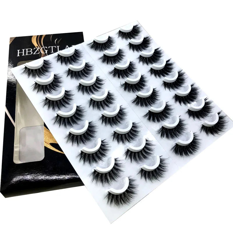 16 Pairs 3D Mink Lashes Natural False Eyelashes Dramatic Volume Fake Lashes Makeup Eyelash Extension Silk Eyelashes