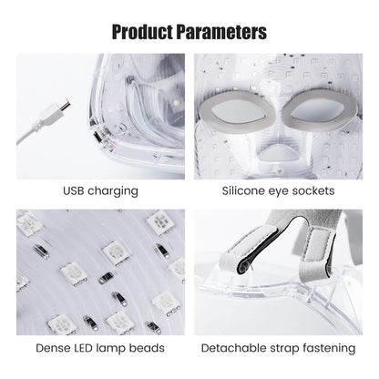 Rechargeable Facial LED Mask 7 Colors LED Photon Therapy Beauty Mask Skin Rejuvenation Home Face Lifting Whitening Beauty Device