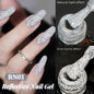 LILYCUTE 7ml Reflective Glitter Gel Nail Polish Shining Sparkling Gorgeous Silver Effect Semi-permanent UV Gel Nail Art Manicure