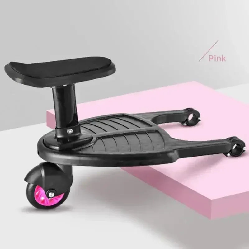 Baby Stroller with Ride-on Board Stroller Pedal Adapter Stroller Attachment with Removable Seat and Standing Platform