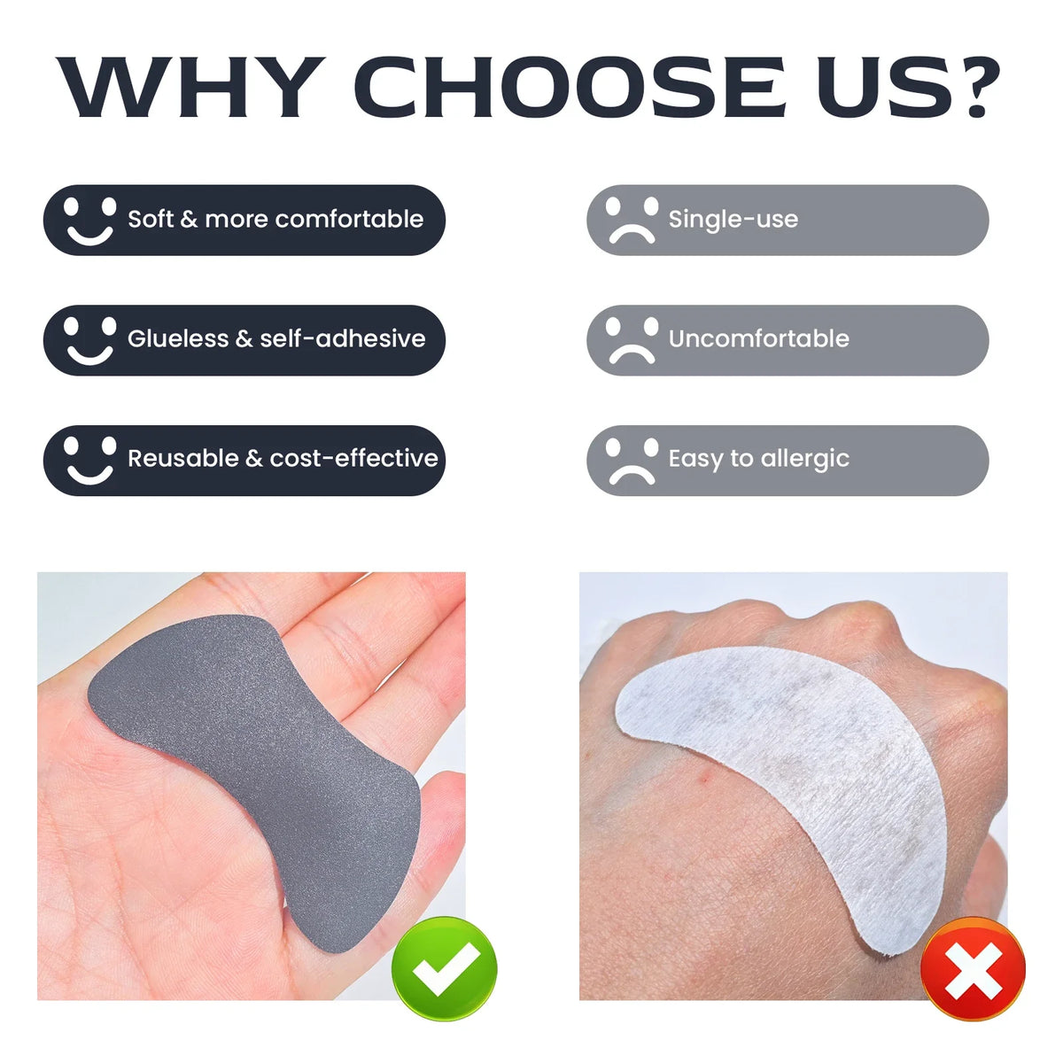 Reusable 2Pcs Eye Pads Silicone Stripe Lash Lift Shield Eyelash Extension Super Sticky Under Eye Gel Patch Beauty Tool