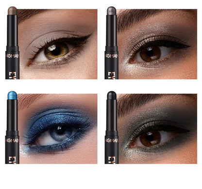 Waterproof Long Lasting Metallic Eyeshadow Sticks Satin Finish 16 Vibrant Colors Professional Makeup Pencil Crayon Set 8PCS