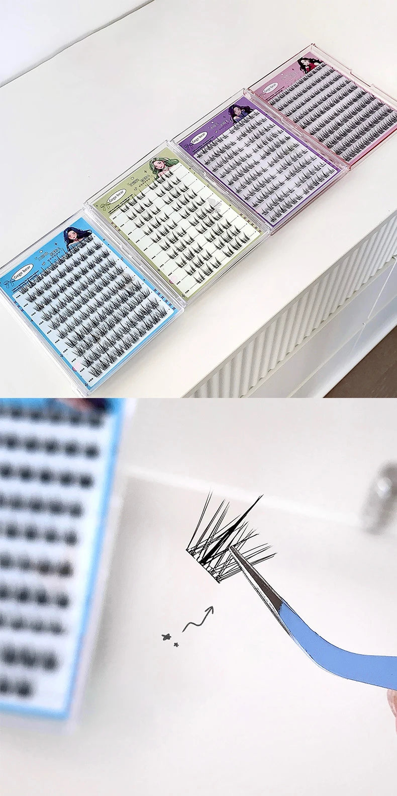 No-Glue False Eyelashes Easy 3-Step Application Natural Glue-free False Eyelashes DIY Lashes for Beginners with Sunflower Desig