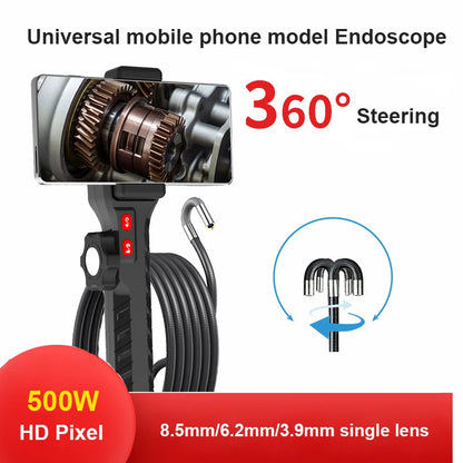 8.5/6.2/3.9mm Single Lens 1080P Endoscope 360° 2 Ways Suitable for Automotive Diesel Engine Carbon Deposition Aviation Detection