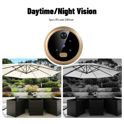 2.8' LCD Screen IR Night Vision PIR Motion Detection Digital Electronic Viewer Bell Door Peephole HD Camera Photo Video Recordin