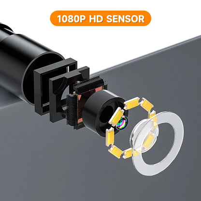 Handheld Endoscope HD 8MM Camera Industria Borescope 4.3‘’ IPS Screen 2-100M Rigid Cable IP67 Waterproof Adjustable Length
