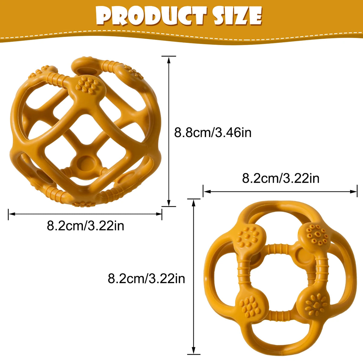 Color Kids 1PCS Silicone Baby Toy Ball Shape Chewing Toys Toddler Teether Toy BPA Free Teething Toys For Babies Soft Baby Stuff