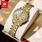 OLEVS 9943 Luxury Diamond Watch for Women Starry Sky Dial Elegant Stainless Steel Waterproof Luminous Quartz Wristwatch Ladies