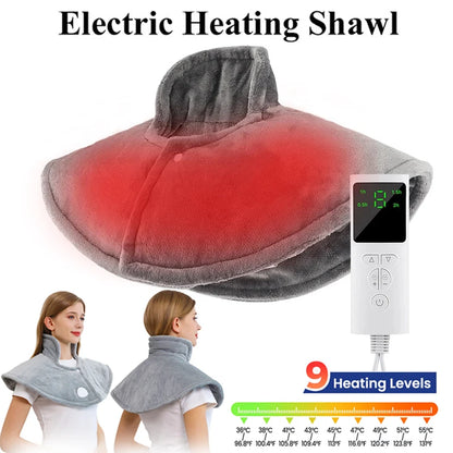 Electric Neck Massager Vibration Shawl 9 Levels Hot Compress Neck Winter Warm Back Tool Relax Brace Multi Functional Heating Pad