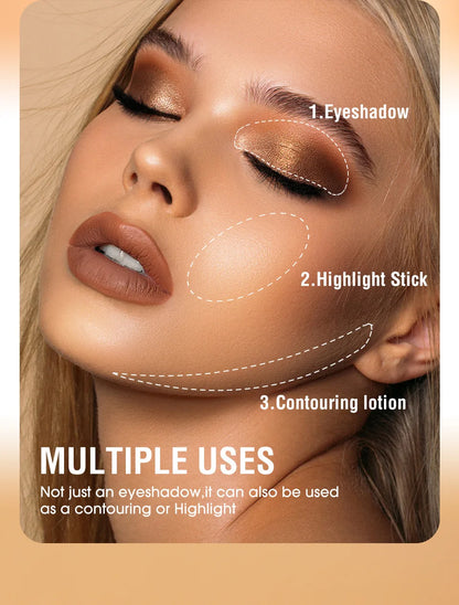 Waterproof Long Lasting Metallic Eyeshadow Sticks Satin Finish 16 Vibrant Colors Professional Makeup Pencil Crayon Set 8PCS