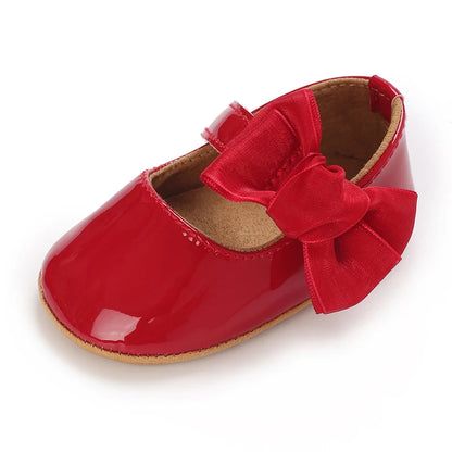 Toddler Girls' Fashionable Bowknot Princess Shoes, Comfortable Soft Mary Jane Flat Shoes Suitable For Parties And Various Activi