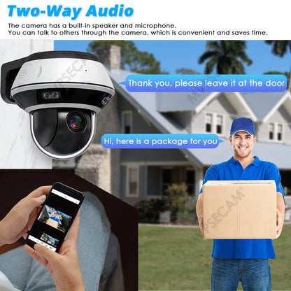 3840*2160P Ultra HD 10X Optical Zoom 4K 8MP Surveillance IP Camera POE Video Outdoor Security IP Cameras PTZ Smart Home CCTV
