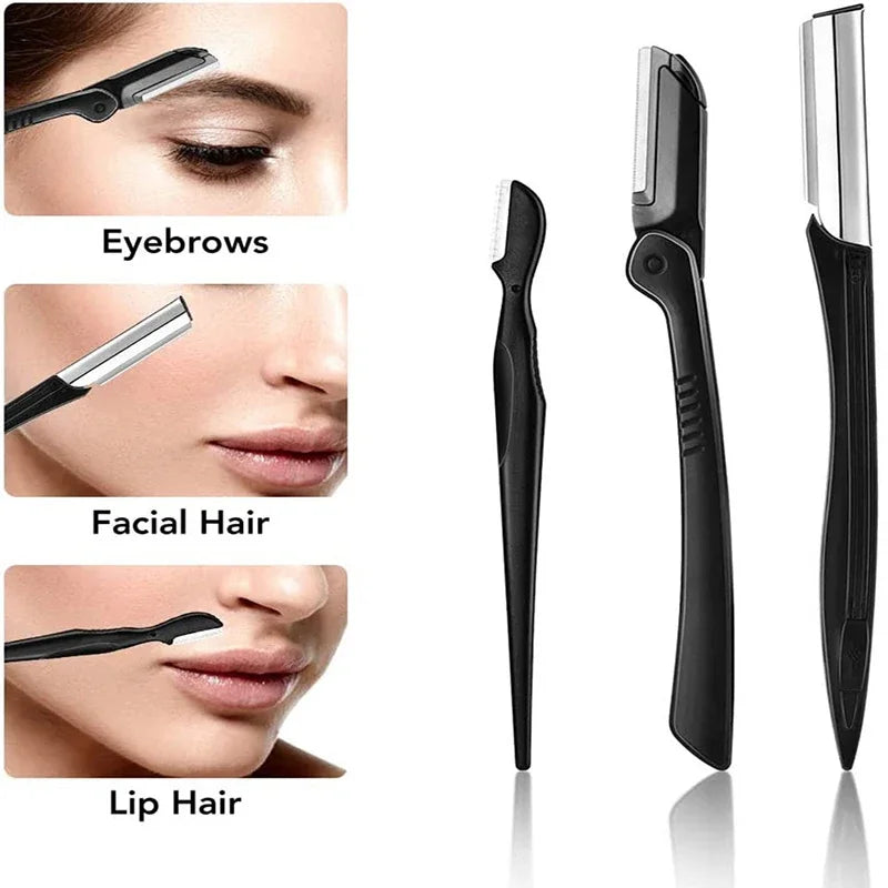 New Eyebrow Trimmer Set Scissors Tweezers Eyebrow Razor Scraping Eyebrow Comb Razor Eyebrow Clip Makeup Tools Sets