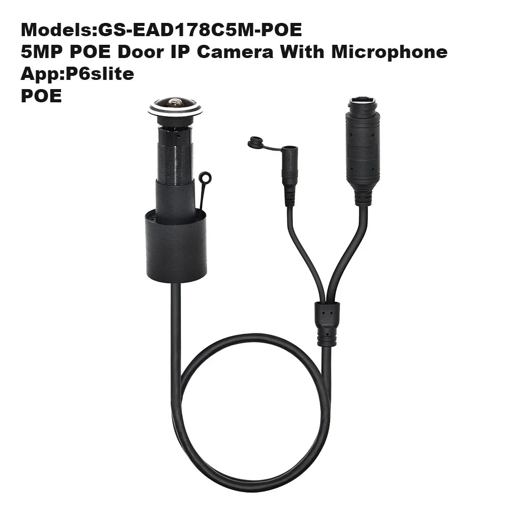 5MP Door Cat Eye IP POE Camera Mini Peephole Motion Detection Video-eye Viewer Wireless Intercom Home Security CCTV Door Cam