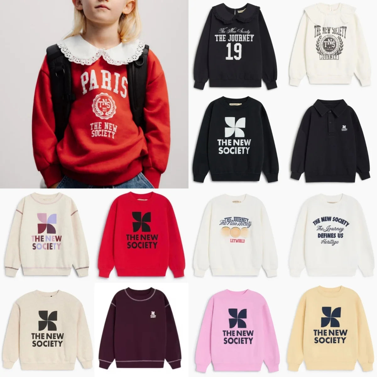 New Trend 26Aw TNS Style Pure Cotton Sweatshirt Top for Boys and Girls Pretty Girls