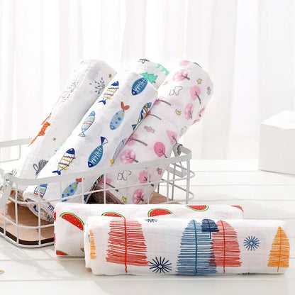 120cm*110cm Swaddle Blanket Baby Cotton Muslin Wrap Baby Blankets Newborn Swaddle Bedding