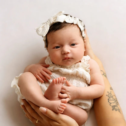 Newborn Photography Props Baby Costume White Muslin Romper Newborn Baby Photo Shoot Outfit Infant Girl Studio Props Soft Cotton