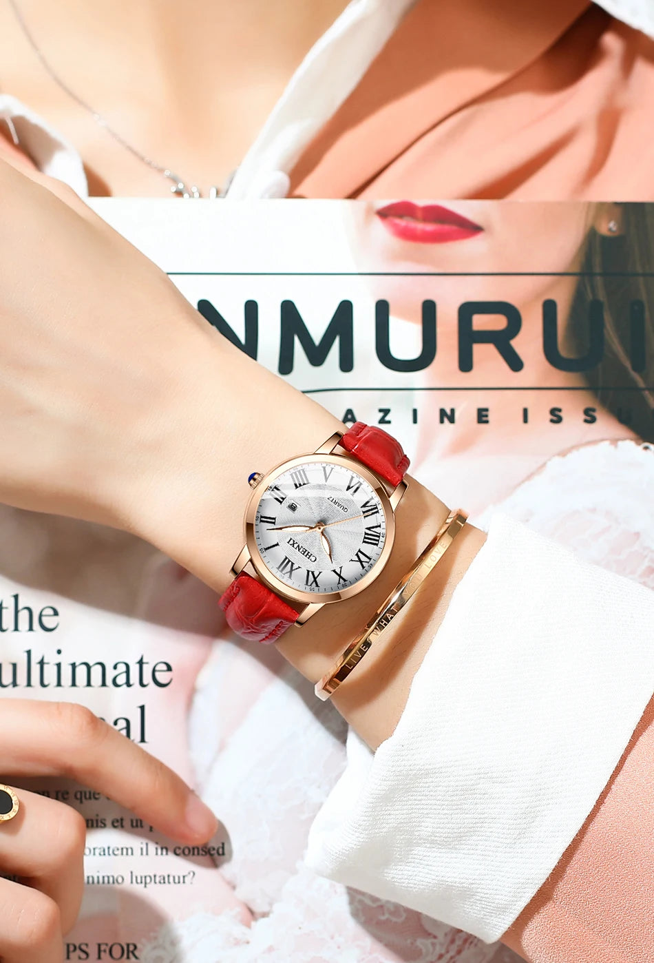 CHENXI New Women Watch Top Luxury Brand Waterproof Ladies Watches Fashion Dress Leather Quartz Wristwatches Relogio Feminino