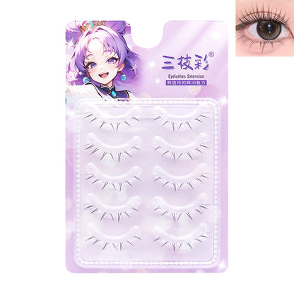 5 Pairs 4-8mm Antique Cartoon Lower False Eyelashes Wispy Cluster Natural Daily Eyelash Extensions For Beauty Eye Cosplay Makeup