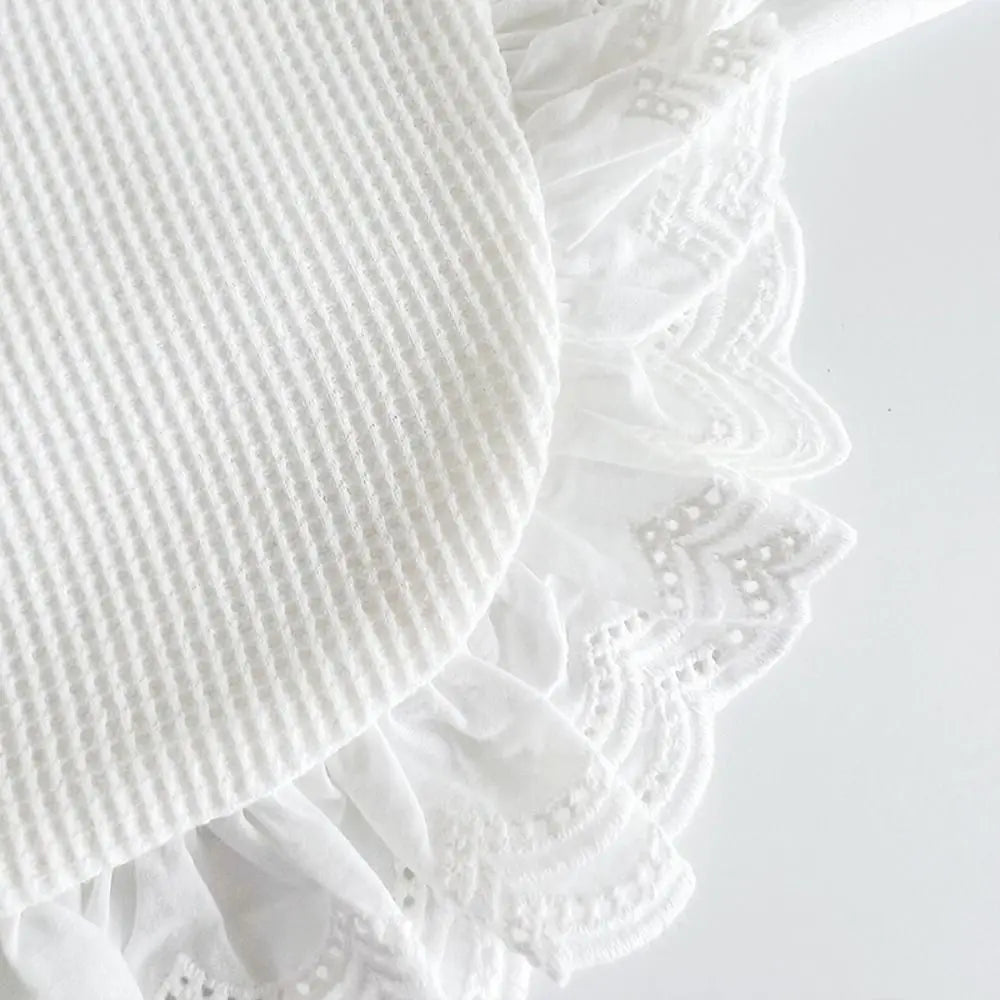 U-shaped Baby Cotton Bibs Waterproof Floral Baby Drooling Bibs Feeding Lace Saliva Towel Cloths Neck Wear Accessories