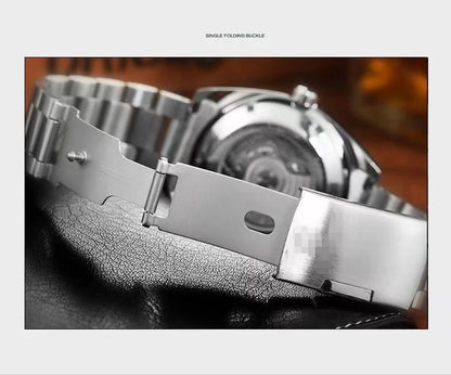 Top Brand Men Mechanical Watch TEVISE T801A Automatic Date Fashion Wristwatches Rotable Outer Case Green Male Clock Fixing Tool