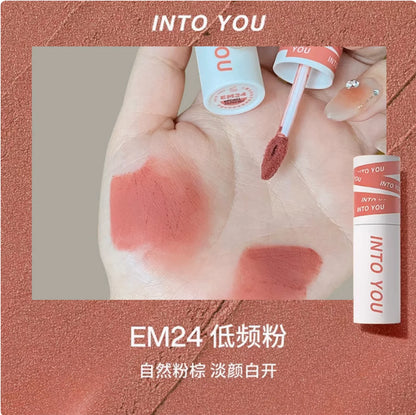 INTO YOU Lip Mud Heroine Matte Velvet Lip and Cheek Dual-use Lip Mud Soft Fog Smooth Blush INTOYOU Lip Lipstick Makeup