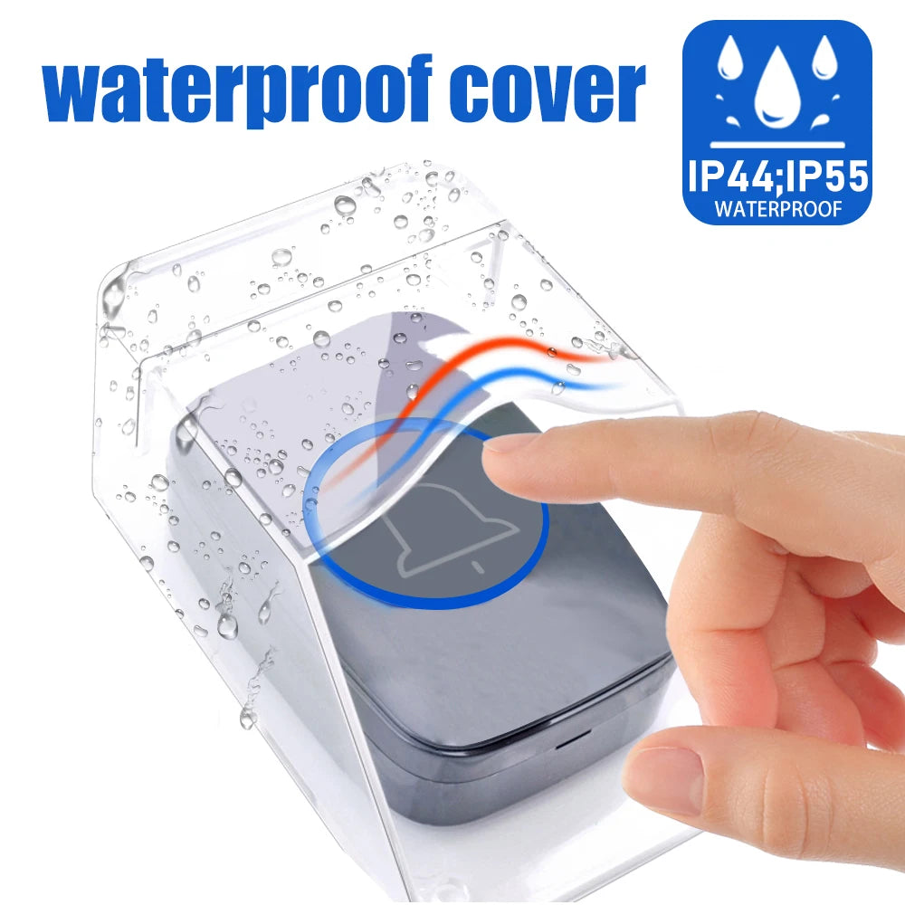 Self-Powered Wireless Doorbell, Household Anti-Theft Door Digital Music Chime Remote Control for Elderly Person's Call Device