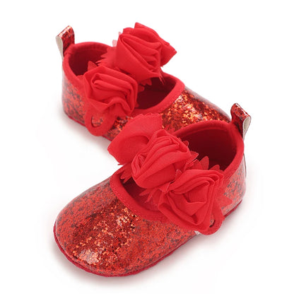 Baby Learning Walk Shoes, Elegant 3D Flower Infant Crib Shoes,Multi Style Soft Dress Footwear for Newborn Baby Girls 0-18Months