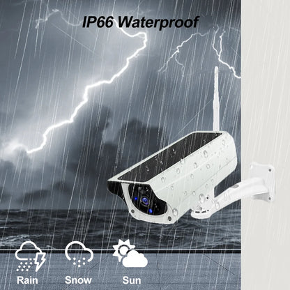 Wireless Solar Bullet Camera Outdoor WiFi 1080P 4x Zoom CCTV Surveillance IP Cam Home Security Protection Battery PIR Detection