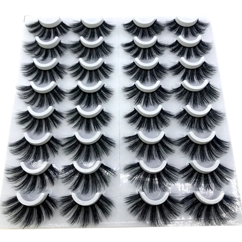 16 Pairs 3D Mink Lashes Natural False Eyelashes Dramatic Volume Fake Lashes Makeup Eyelash Extension Silk Eyelashes