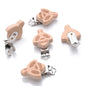 1Pcs Printing Animal Dummy Clip Beech Wood Nipple Clip For Teether Chewing Toys Accessory DIY Anti-Drop Baby Pacifier Chain