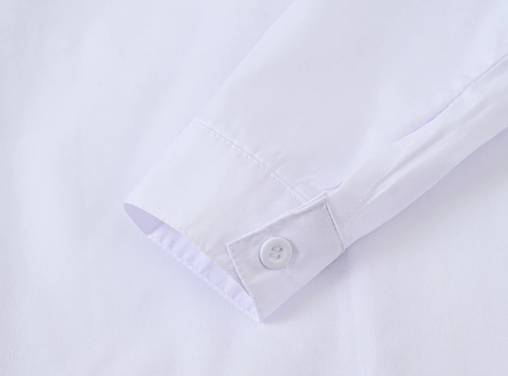 Children's Shirt in the Spring and Autumn New Boys and Girls Suit Collar Shirt Children's Pure Color Long Sleeve Shirt
