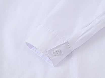 Children's Shirt in the Spring and Autumn New Boys and Girls Suit Collar Shirt Children's Pure Color Long Sleeve Shirt