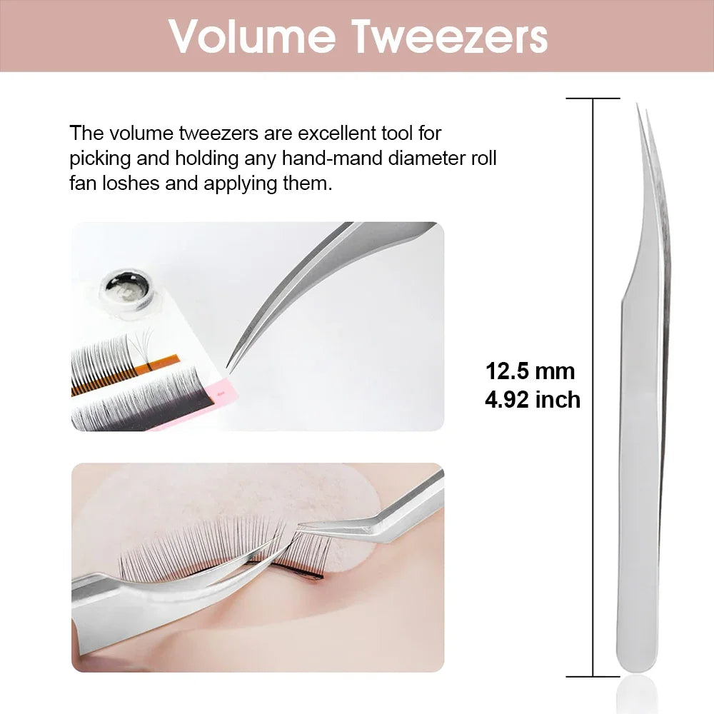 High Precision Non-defrmation Eyelash Make Tools 1Pcs High Elasticity Imported 402 Stainless Steel Gold Feather Lashes Tweezers
