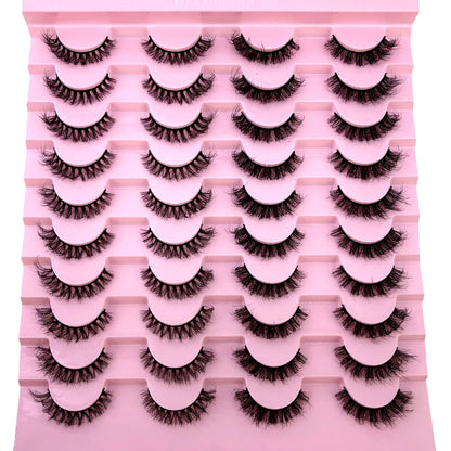 16 Pairs 3D Mink Lashes Natural False Eyelashes Dramatic Volume Fake Lashes Makeup Eyelash Extension Silk Eyelashes