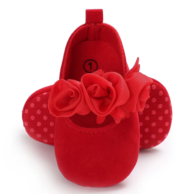Baby Learning Walk Shoes, Elegant 3D Flower Infant Crib Shoes,Multi Style Soft Dress Footwear for Newborn Baby Girls 0-18Months