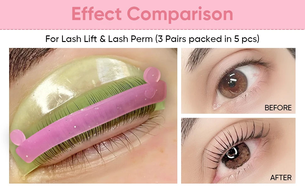 Lomansa 5 Color 10pc Silicone Eyelash Rods Softening Colorful Lash Lift Ribbon Perm Multi-Functional Eyelash Lifting Makeup Tool