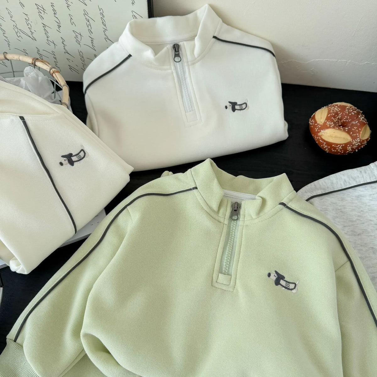 Children's Clothing Sweatshirt Sets 2026 New Autumn Boys Girls Long Sleeves Half Zipper Tops+Pants 2PCS Kids Tracksuit 1-14Years