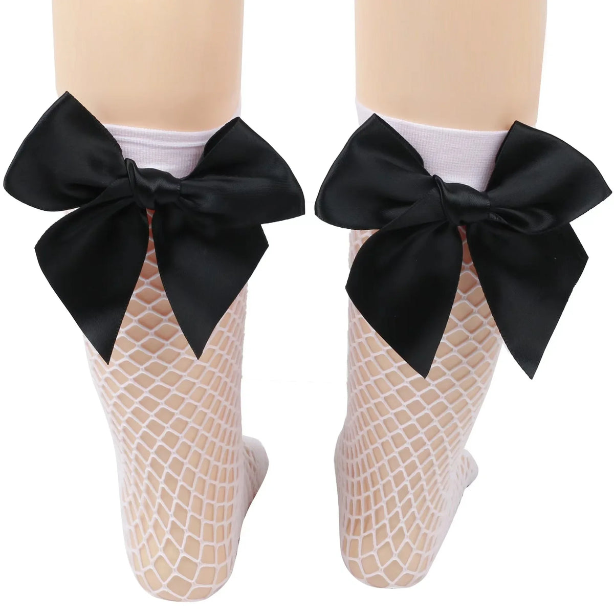 Baby Ankle High Lace Fishnet Vintage Short Socks Girl's Mesh Bow Fishnet Stockings Cute White Black Fashion Parent Child Socks