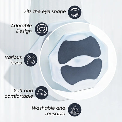 Reusable 2Pcs Eye Pads Silicone Stripe Lash Lift Shield Eyelash Extension Super Sticky Under Eye Gel Patch Beauty Tool