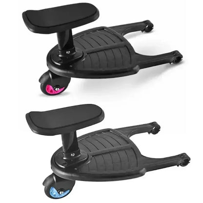 Baby Stroller with Ride-on Board Stroller Pedal Adapter Stroller Attachment with Removable Seat and Standing Platform
