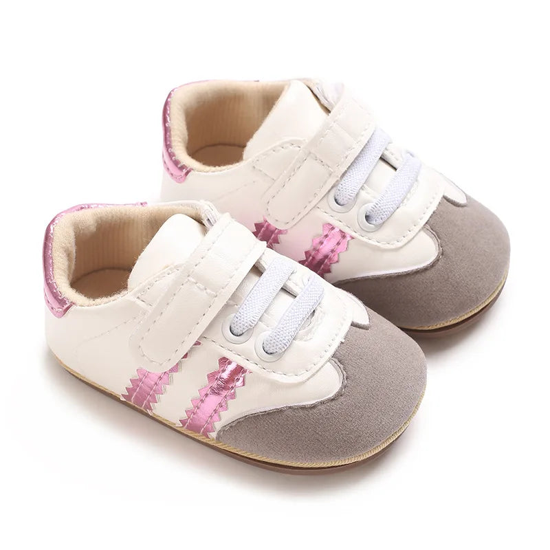 Baby Boys Girls Spring Autumn Shoes 0-1 Year First Walker Fashion Striped Rubber Soles Casual Sports Newborn
